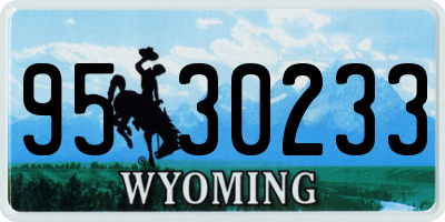 WY license plate 9530233