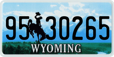 WY license plate 9530265