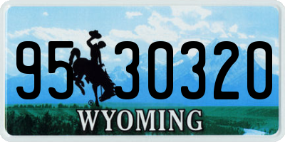 WY license plate 9530320