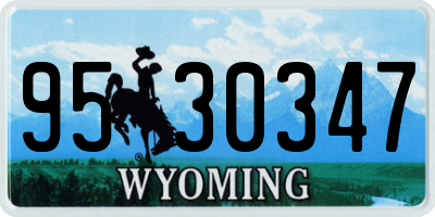 WY license plate 9530347