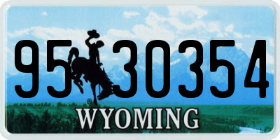 WY license plate 9530354