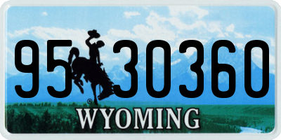 WY license plate 9530360