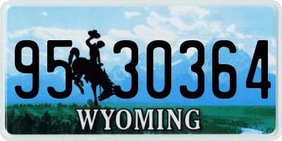 WY license plate 9530364