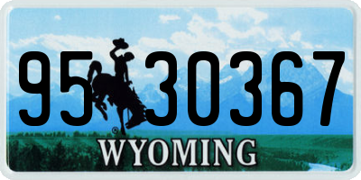 WY license plate 9530367