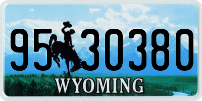 WY license plate 9530380