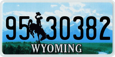 WY license plate 9530382