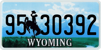 WY license plate 9530392