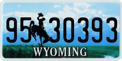 WY license plate 9530393