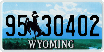 WY license plate 9530402