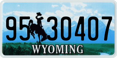 WY license plate 9530407