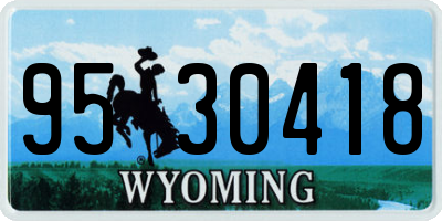 WY license plate 9530418