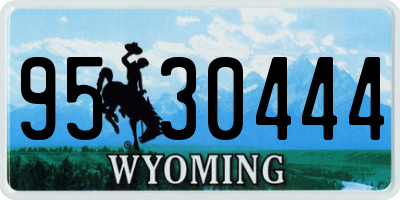 WY license plate 9530444