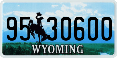 WY license plate 9530600