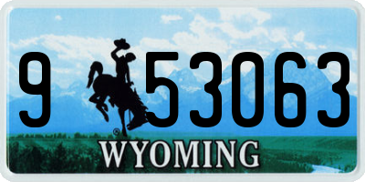 WY license plate 953063