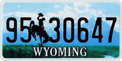 WY license plate 9530647