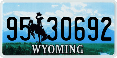 WY license plate 9530692