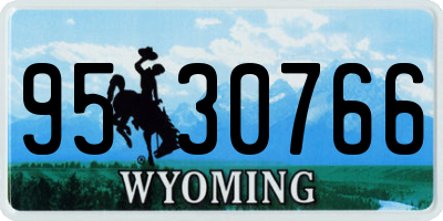 WY license plate 9530766