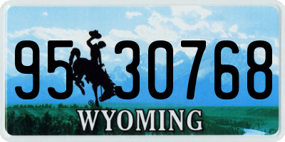 WY license plate 9530768
