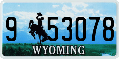 WY license plate 953078