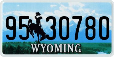 WY license plate 9530780