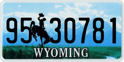 WY license plate 9530781