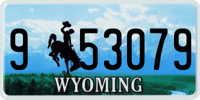 WY license plate 953079