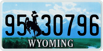 WY license plate 9530796
