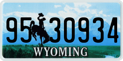 WY license plate 9530934