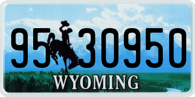 WY license plate 9530950