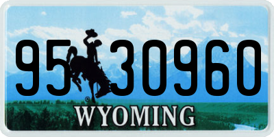 WY license plate 9530960
