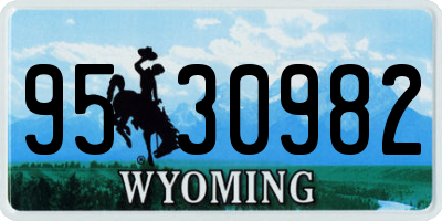 WY license plate 9530982