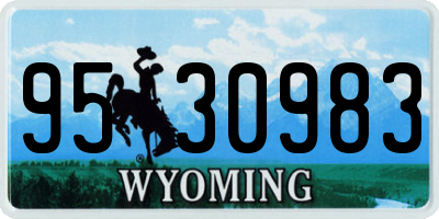 WY license plate 9530983