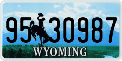 WY license plate 9530987