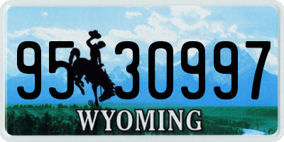 WY license plate 9530997