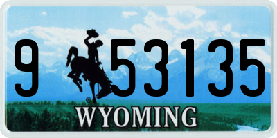WY license plate 953135