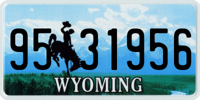 WY license plate 9531956