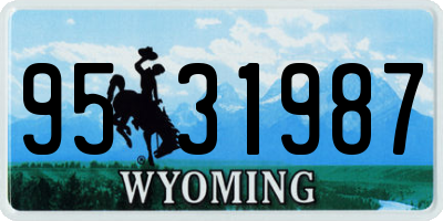 WY license plate 9531987