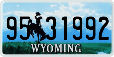 WY license plate 9531992