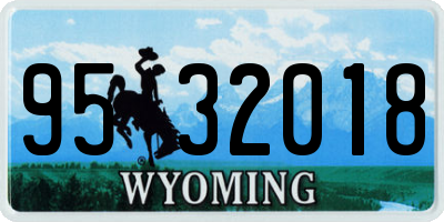 WY license plate 9532018