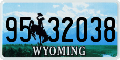 WY license plate 9532038