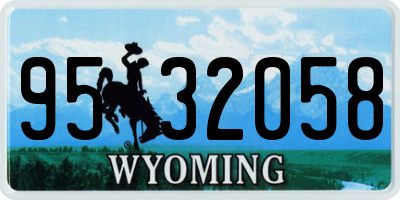 WY license plate 9532058