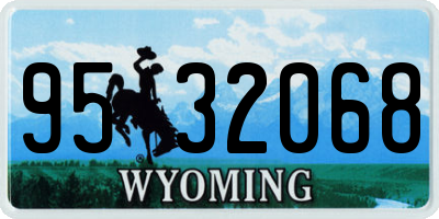 WY license plate 9532068