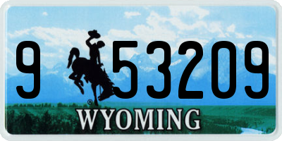WY license plate 953209