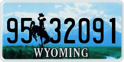 WY license plate 9532091
