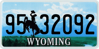 WY license plate 9532092