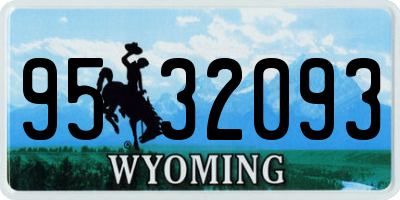 WY license plate 9532093