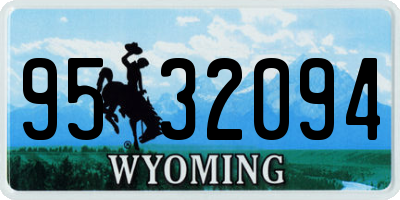 WY license plate 9532094