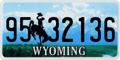 WY license plate 9532136