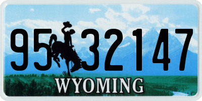 WY license plate 9532147