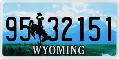 WY license plate 9532151